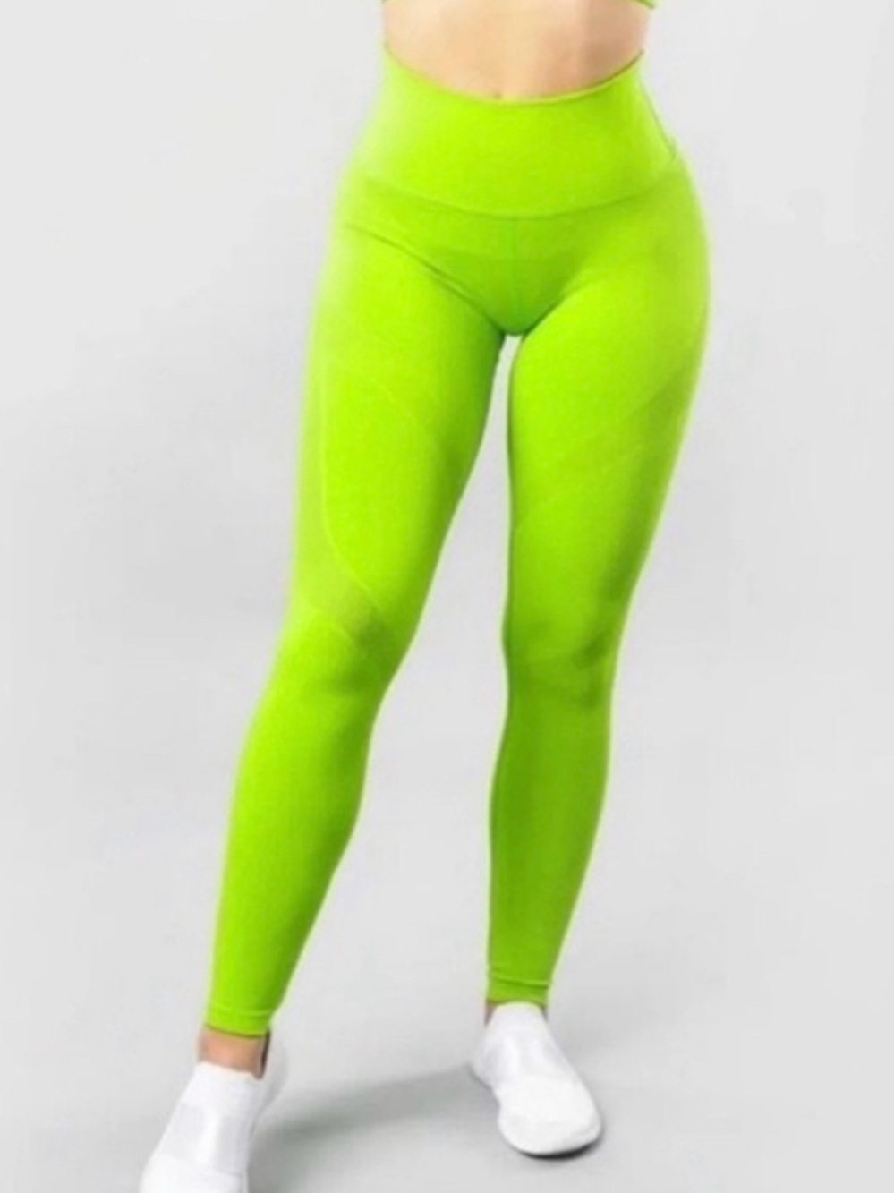 Alphalete Neon Lime High-Waist Seamless Leggings - Small
